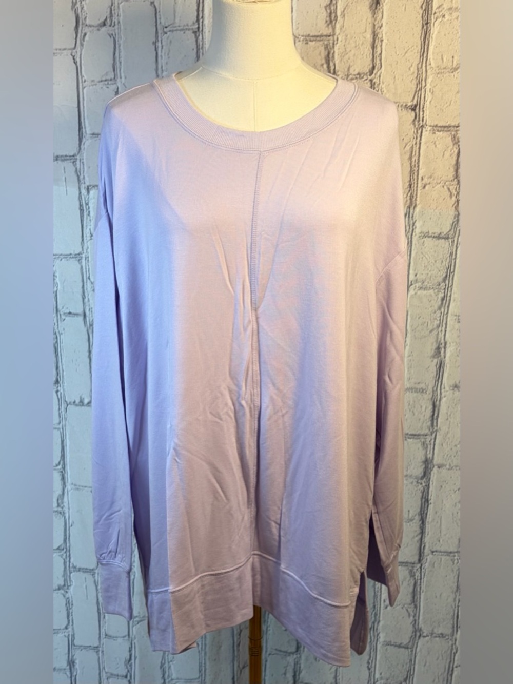 Workshop Republic Clothing:3X Women Lavender-Sky Modal Long Sleeve Top